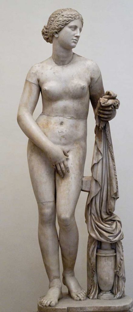 Escultura Afrodita de Cnido de Praxiteles.