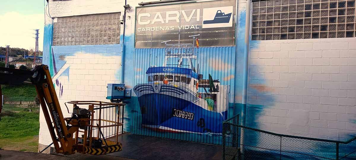Carvi Coruña_Outon_mural proceso