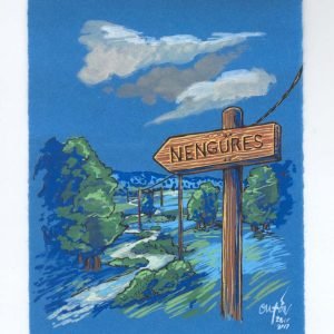 Chegando a un camiño que vai de Algures a Nengures_Fisterras de Nengures_Outon_dibujo_debuxo_debujo_drawing