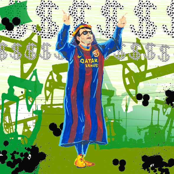 Lionel Messi 10 dibujo drawing jeque arabe mundial futbol Qatar_Outon