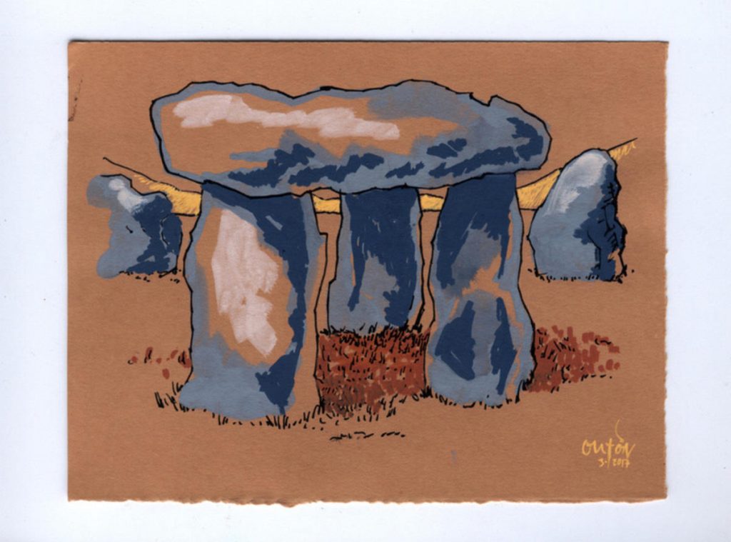 O dolmen de Mortalle_Fisterras de Nengures_Outon_dibujo_debuxo_debujo_drawing
