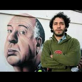 Graffiti art Alfred Hitchcock Vertigo_Leytonstone London_Pablo Outon_in progress