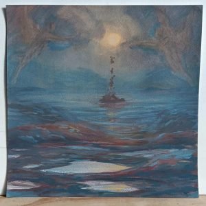 Dibujo Elevación nocturna de rochas metafísicas na beiramar